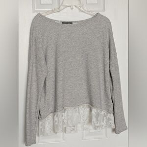 NWOT Retro-ology Women's (Large) Pullover Sweatshirt w/ Lace Hem